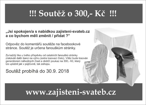 Soutěž o 300,- Kč do svatební půjčovny