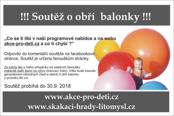 Soutěž o obří nafukovací balonky