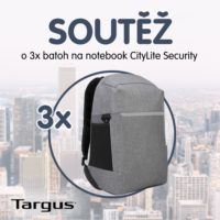 Soutěž o 3x Targus Batoh na notebook CityLite Security