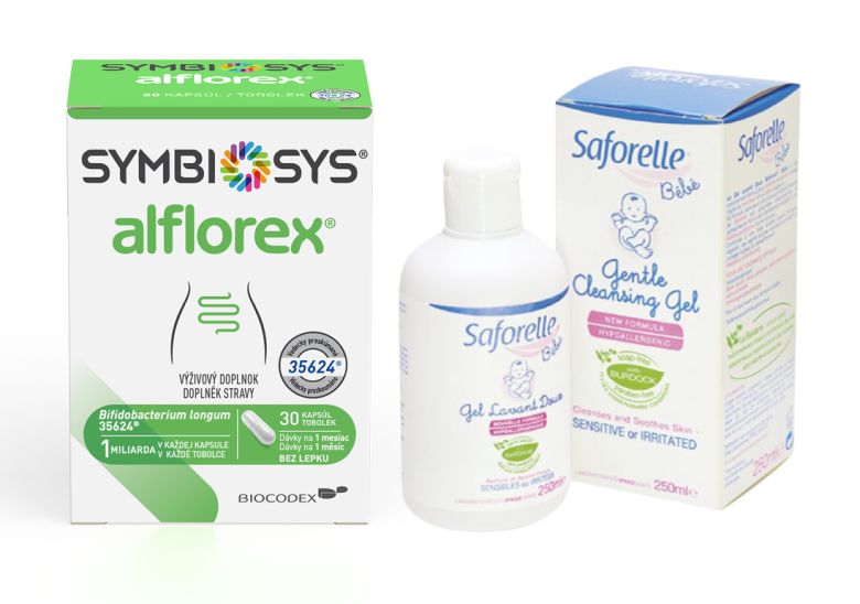 Soutěž o 5 balíčků produktů SYMBIOSYS Alflorex® a dětskou kosmetiku Saforelle Bebe