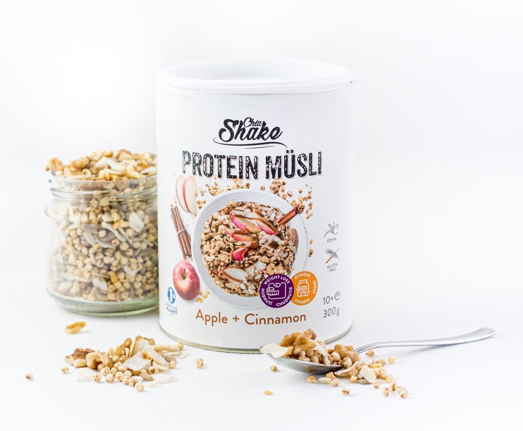 Soutěž o Chia Shake PROTEIN MÜSLI jablko + skořice