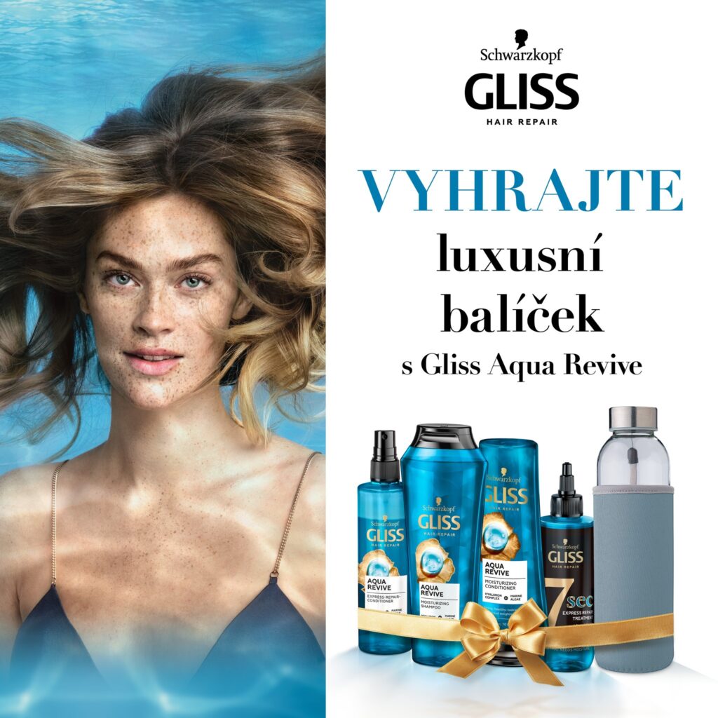 Soutěž o 5 luxusních balíčků s oblíbenými hydratačními produkty Gliss Aqua Revive