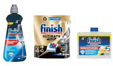 Soutěžte o pět balíčků produktů Finish pro myčky nádobí