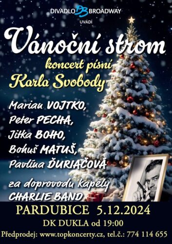 Soutěž o vstupenky na Vánoční strom – koncert písní Karla Svobody v Pardubicích